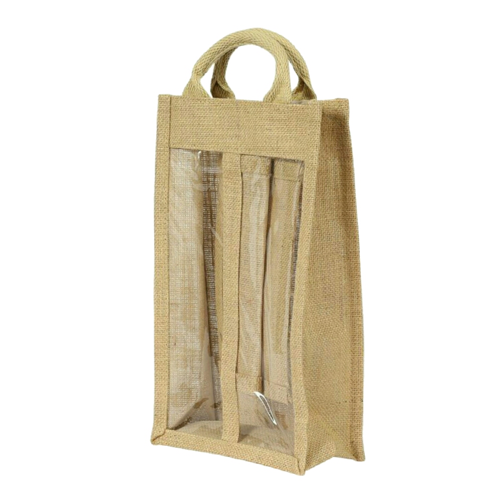 Double Wine Jute Carrier